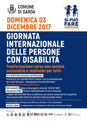 GIORNATA INTERNAZIONALE DELLE PERSONE CON DISABILITA' - 03 DICEMBRE 2017