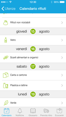 Consegna nuovo calendario rifiuti porta a porta anno 2016.